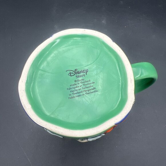The Disney Store Goofy Character Raised 3D Embossed Ceramic Coffee Mug Cup Green - Picture 6 of 9